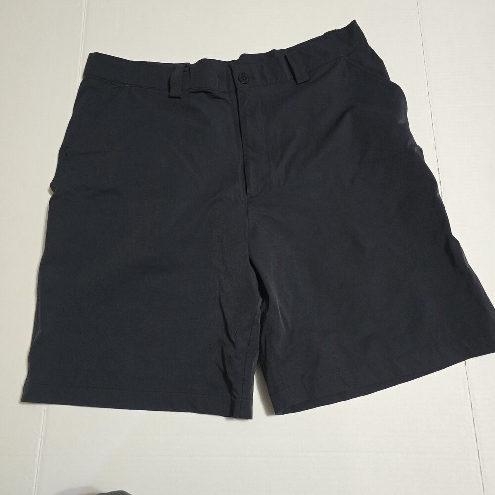 Under Armour Performance Golf Shorts Men's 38 Black Stretch Flat Front 9" Inseam